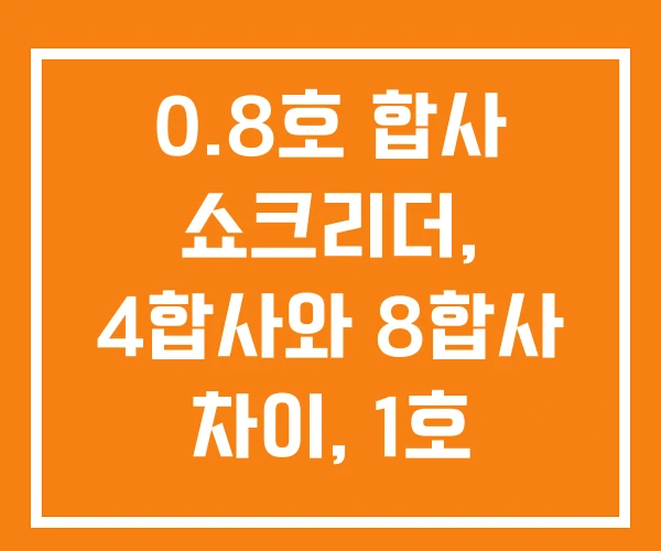 0.8호 합사 쇼크리더, 4합사와 8합사 차이, 1호 추천 0.8호 합사 쇼크리더, 4합사와 8합사 차이, 1호 추천