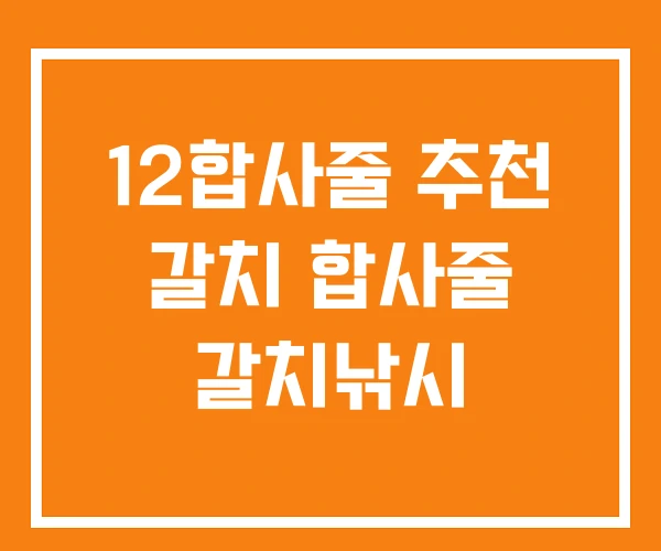 12합사줄 추천 갈치 합사줄 갈치낚시