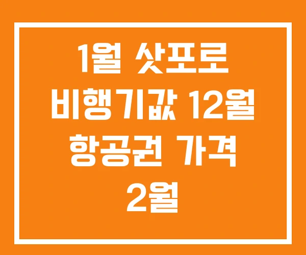 1월 삿포로 비행기값 12월 항공권 가격 2월 1월 삿포로 비행기값 12월 항공권 가격 2월