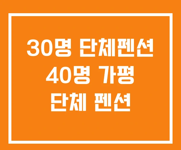 30명 단체펜션 40명 가평 단체 펜션
