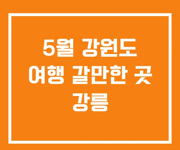 5월 강원도 여행 갈만한 곳 강릉 5월 강원도 여행 갈만한 곳 강릉