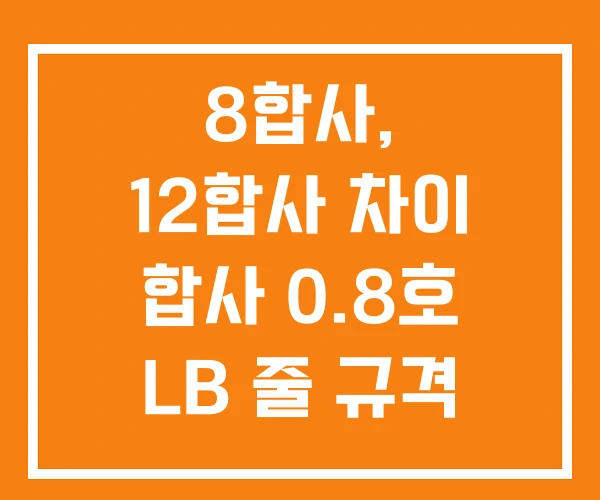 8합사, 12합사 차이 합사 0.8호 LB 줄 규격