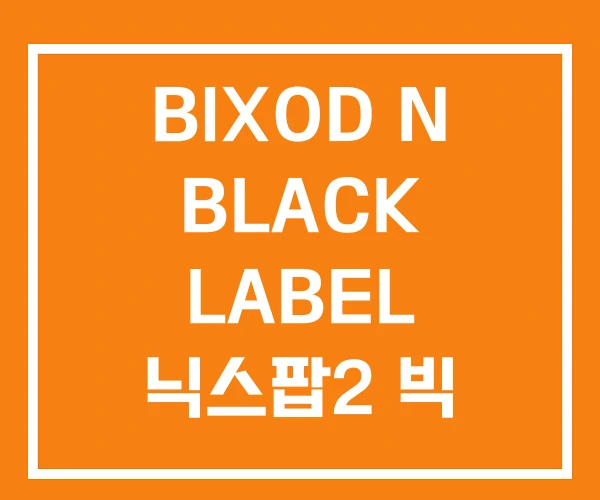 BIXOD N BLACK LABEL 닉스팝2 빅 소드 블랙라벨