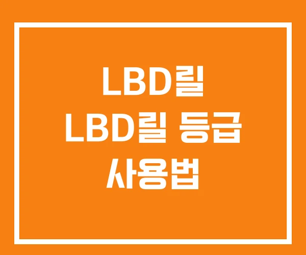 LBD릴 LBD릴 등급 사용법