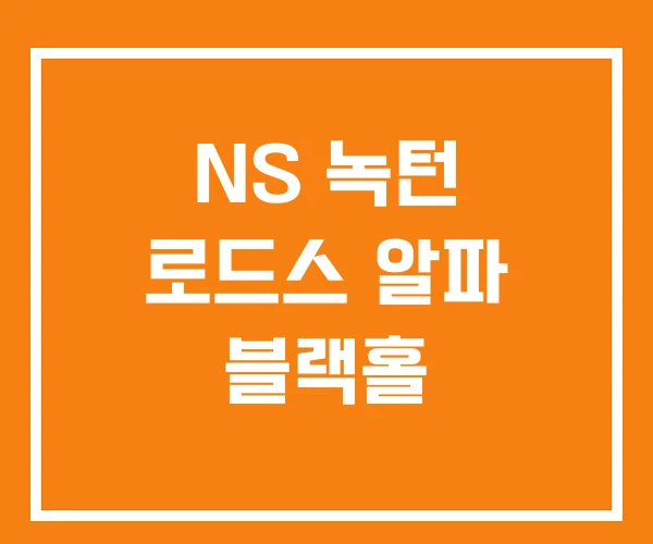 NS 녹턴 로드스 알파 블랙홀 NS 녹턴 로드스 알파 블랙홀