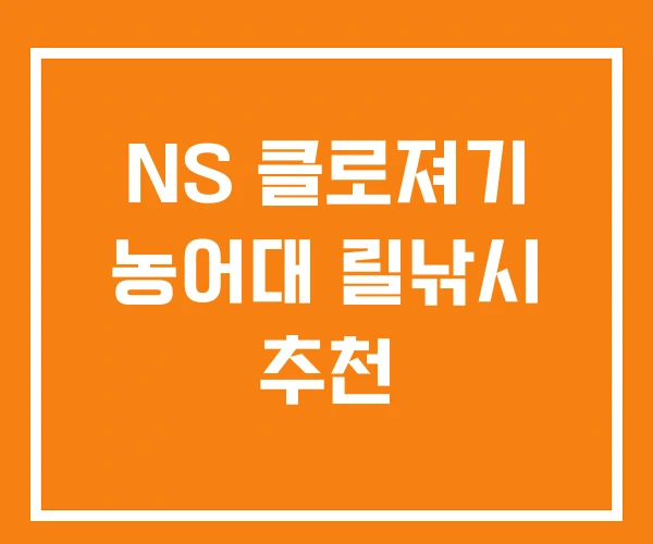 NS 클로져기 농어대 릴낚시 추천 NS 클로져기 농어대 릴낚시 추천
