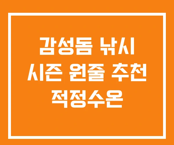 감성돔 낚시 시즌 원줄 추천 적정수온