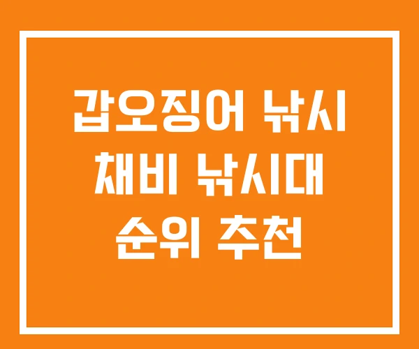 갑오징어 낚시 채비 낚시대 순위 추천 갑오징어 낚시 채비 낚시대 순위 추천