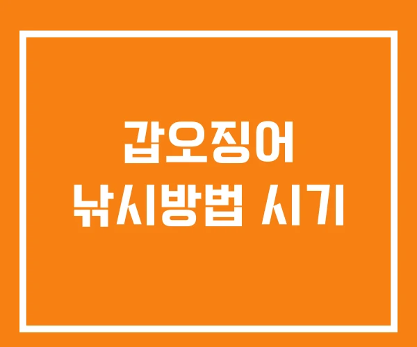 갑오징어 낚시방법 시기