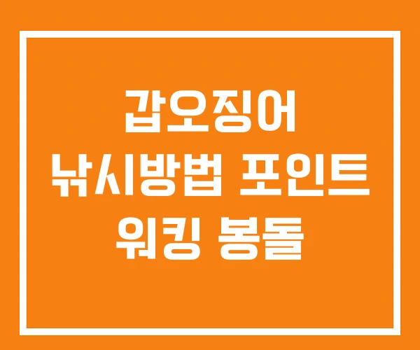 갑오징어 낚시방법 포인트 워킹 봉돌 갑오징어 낚시방법 포인트 워킹 봉돌