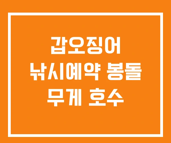 갑오징어 낚시예약 봉돌 무게 호수 갑오징어 낚시예약 봉돌 무게 호수