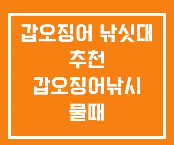 갑오징어 낚싯대 추천 갑오징어낚시 물때 갑오징어낚시대