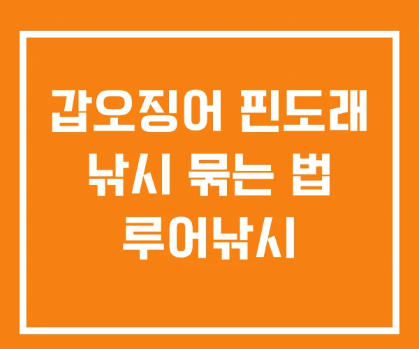 갑오징어 핀도래 낚시 묶는 법 루어낚시 갑오징어 핀도래 낚시 묶는 법 루어낚시