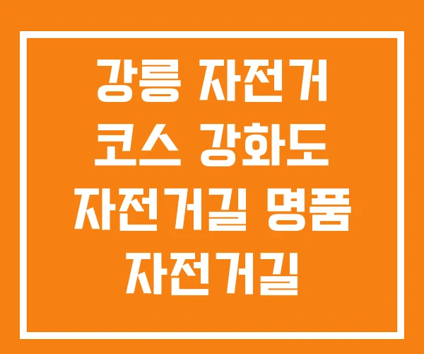 강릉 자전거 코스 강화도 자전거길 명품 자전거길
