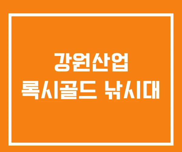 강원산업 록시골드 낚시대