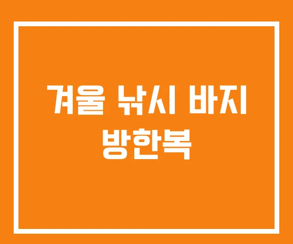 겨울 낚시 바지 방한복