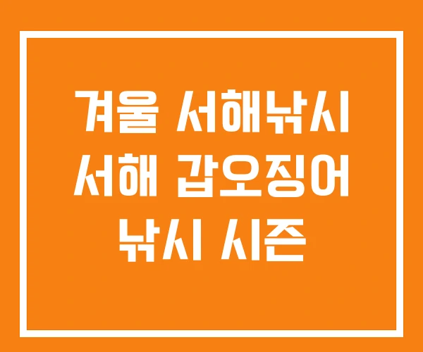 겨울 서해낚시 서해 갑오징어 낚시 시즌 겨울 서해낚시 서해 갑오징어 낚시 시즌