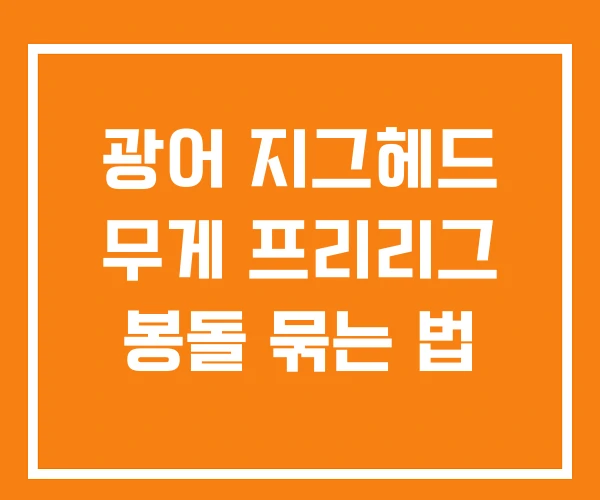 광어 지그헤드 무게 프리리그 봉돌 묶는 법 광어 지그헤드 무게 프리리그 봉돌 묶는 법