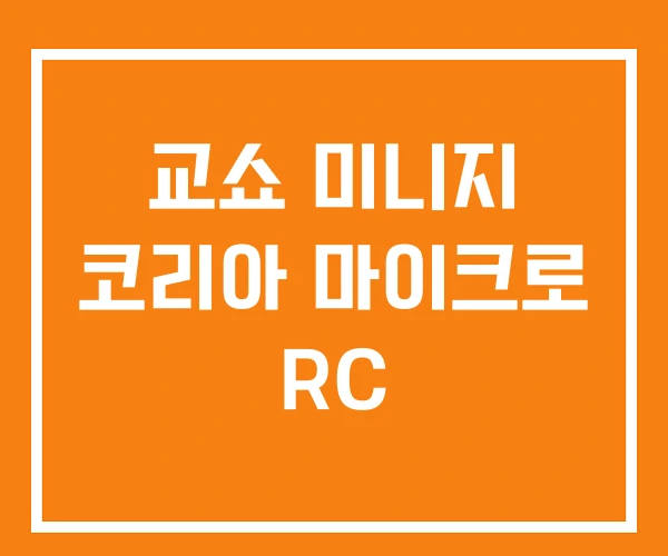 교쇼 미니지 코리아 마이크로 RC 교쇼 미니지 코리아 마이크로 RC