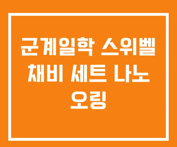 군계일학 스위벨 채비 세트 나노 오링 군계일학 스위벨 채비 세트 나노 오링