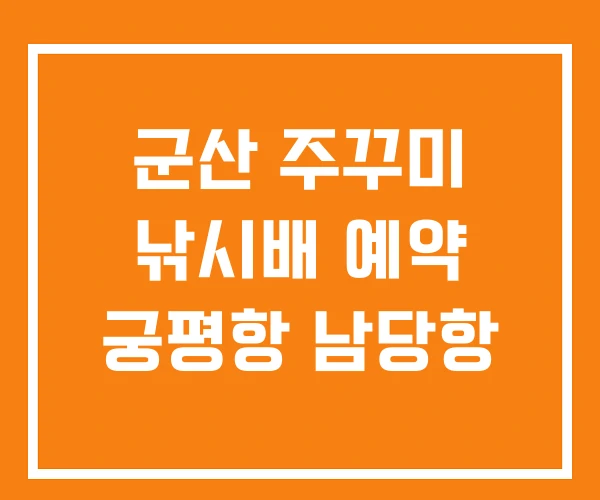 군산 주꾸미 낚시배 예약 궁평항 남당항 군산 주꾸미 낚시배 예약 궁평항 남당항