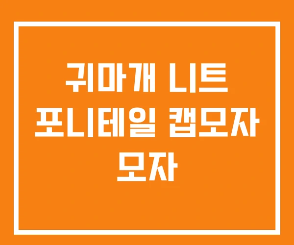 귀마개 니트 포니테일 캡모자 모자 귀마개 니트 포니테일 캡모자 모자