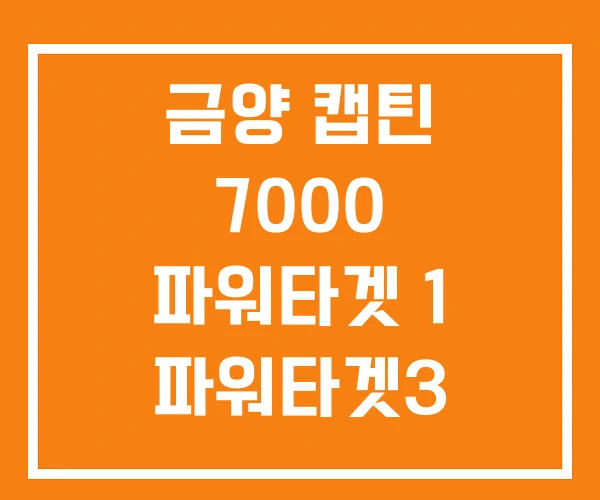 금양 캡틴 7000 파워타겟 1 파워타겟3