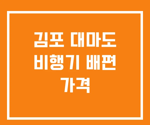 김포 대마도 비행기 배편 가격