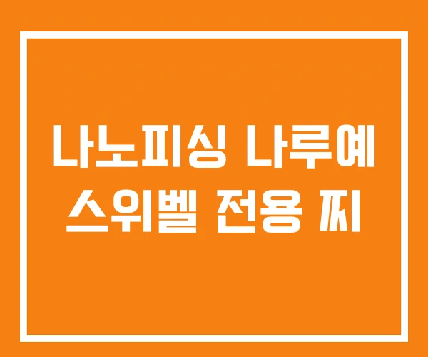 나노피싱 나루예 스위벨 전용 찌 나노피싱 나루예 스위벨 전용 찌
