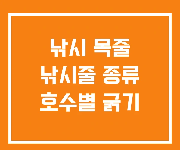 낚시 목줄 낚시줄 종류 호수별 굵기 낚시 목줄 낚시줄 종류 호수별 굵기