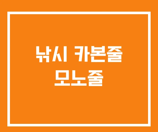 낚시 카본줄 모노줄