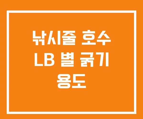 낚시줄 호수 LB 별 굵기 용도