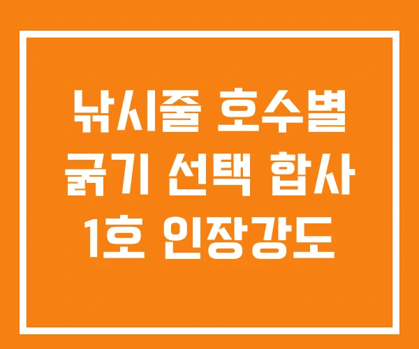 낚시줄 호수별 굵기 선택 합사 1호 인장강도