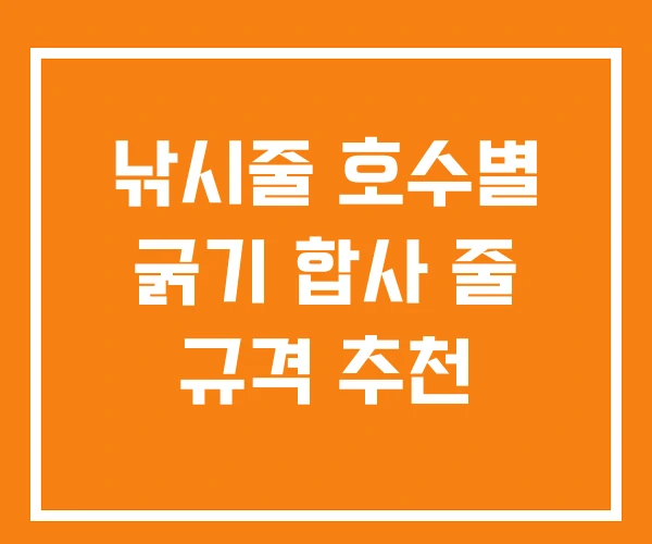 낚시줄 호수별 굵기 합사 줄 규격 추천