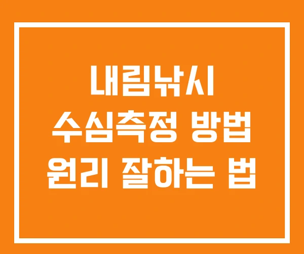내림낚시 수심측정 방법 원리 잘하는 법 내림낚시 수심측정 방법 원리 잘하는 법