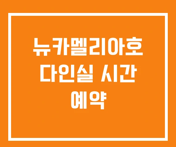 뉴카멜리아호 다인실 시간 예약 뉴카멜리아호 다인실 시간 예약