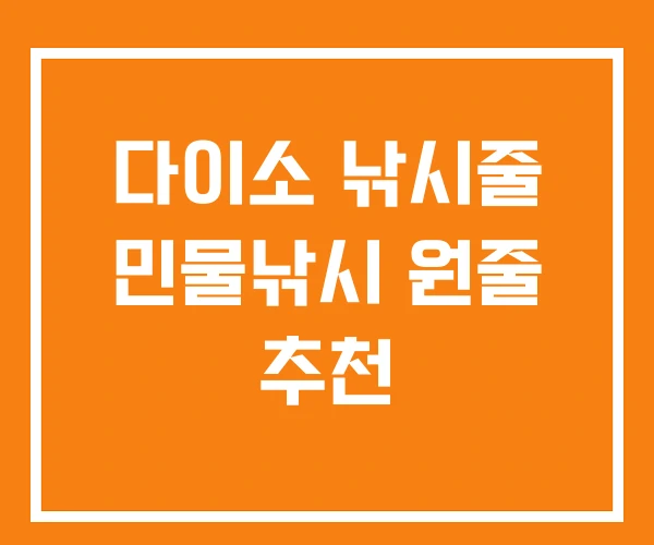 다이소 낚시줄 민물낚시 원줄 추천 다이소 낚시줄 민물낚시 원줄 추천