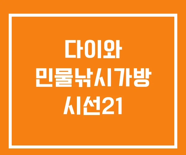 다이와 민물낚시가방 시선21