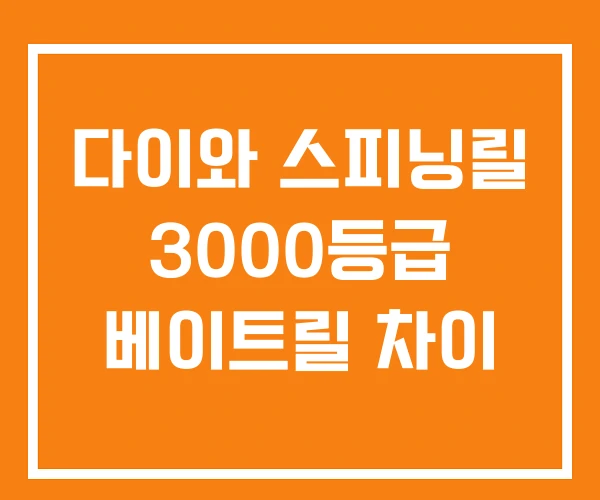 다이와 스피닝릴 3000등급 베이트릴 차이 다이와 스피닝릴 3000등급 베이트릴 차이