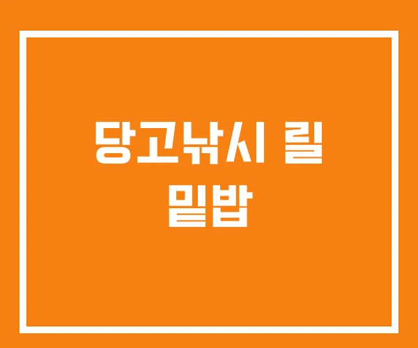 당고낚시 릴 밑밥