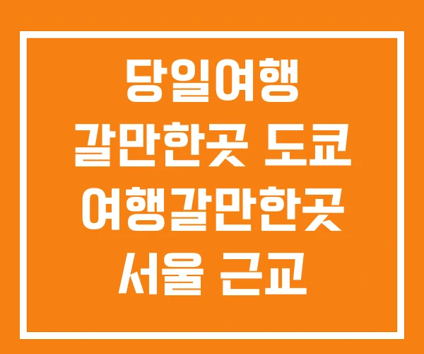 당일여행 갈만한곳 도쿄 여행갈만한곳 서울 근교 당일여행