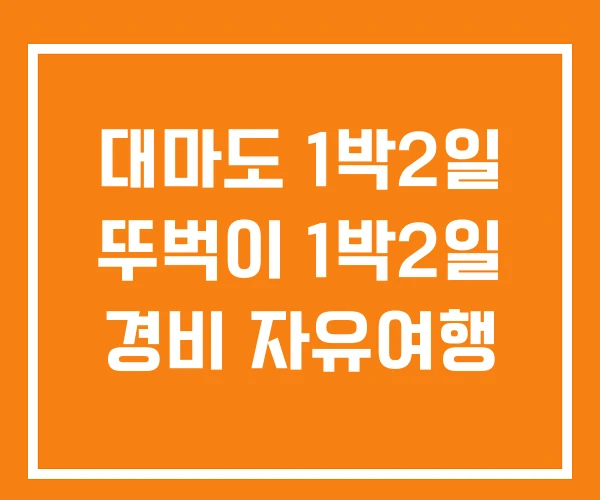 대마도 1박2일 뚜벅이 1박2일 경비 자유여행