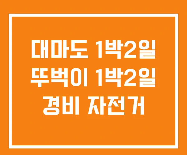 대마도 1박2일 뚜벅이 1박2일 경비 자전거