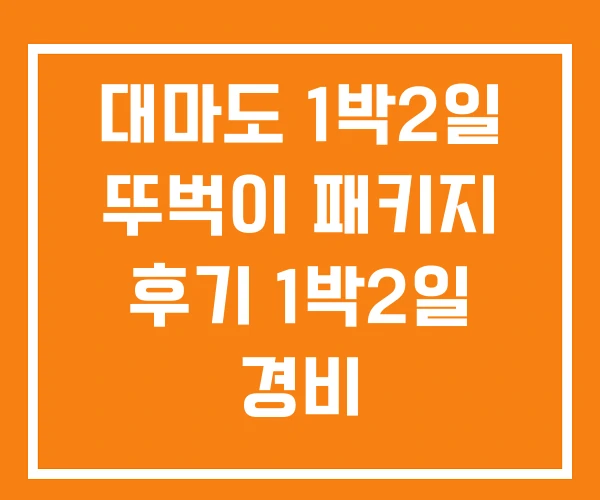 대마도 1박2일 뚜벅이 패키지 후기 1박2일 경비 대마도 1박2일 뚜벅이 패키지 후기 1박2일 경비