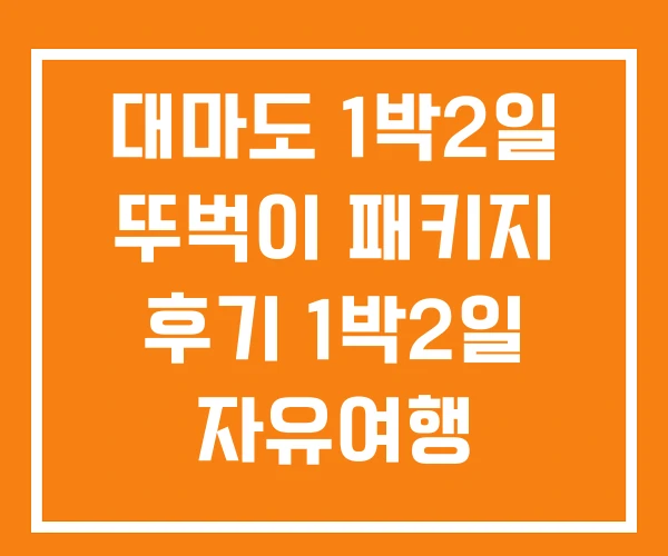 대마도 1박2일 뚜벅이 패키지 후기 1박2일 자유여행