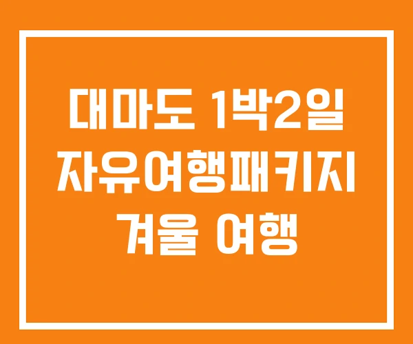 대마도 1박2일 자유여행패키지 겨울 여행 대마도 1박2일 자유여행패키지 겨울 여행