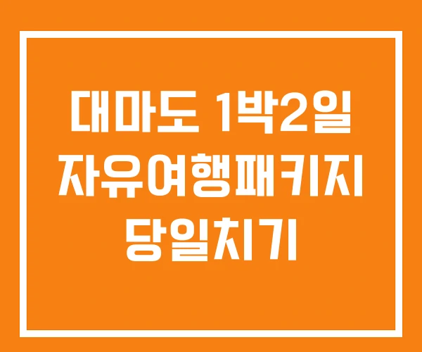 대마도 1박2일 자유여행패키지 당일치기