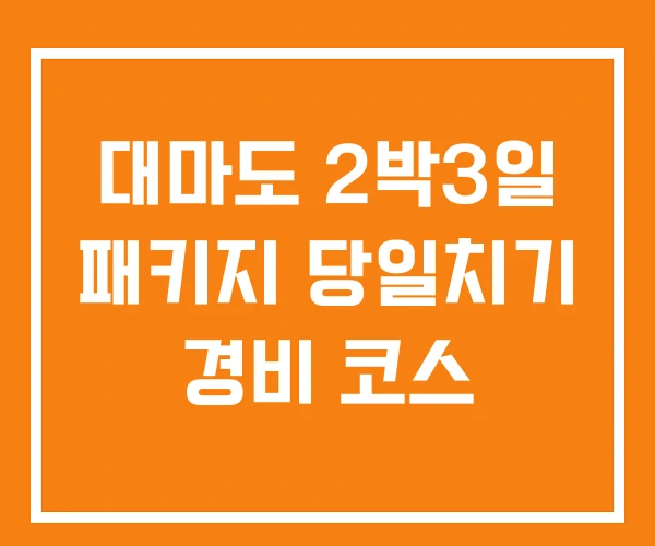 대마도 2박3일 패키지 당일치기 경비 코스 대마도 2박3일 패키지 당일치기 경비 코스