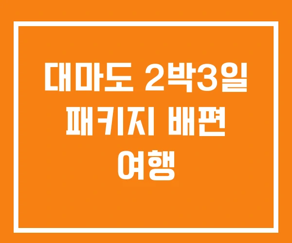 대마도 2박3일 패키지 배편 여행