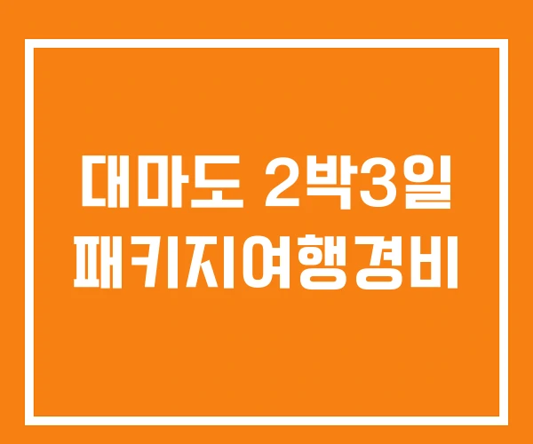 대마도 2박3일 패키지여행경비